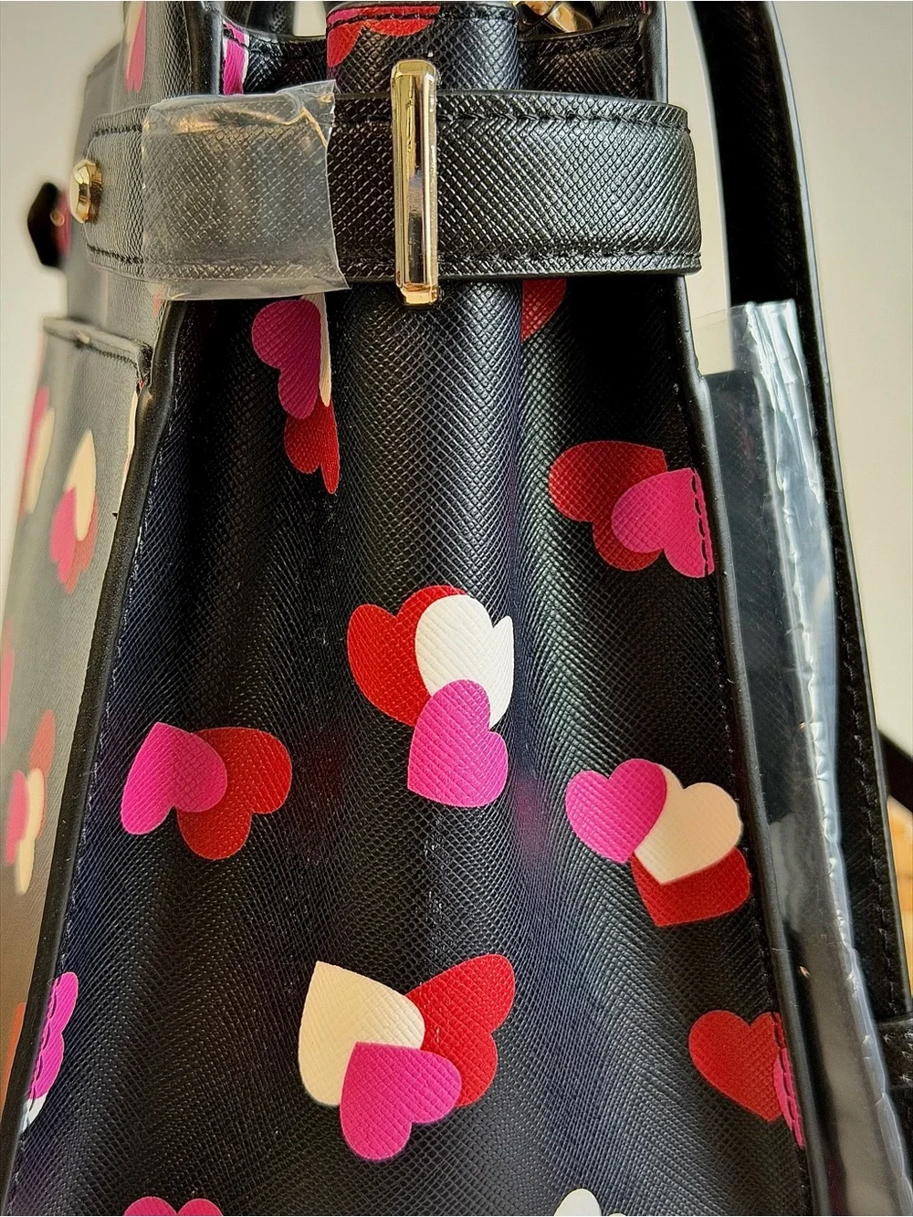 kate spade Black Multi Heart Print Satchel